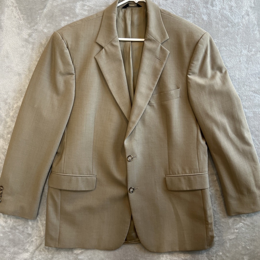 Brooks Brothers Blazer Khaki Wool 346 Stretch Jacket Sport Coat Size 41 M‎ *FLAW
